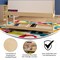 Flash Furniture Bright Beginnings Commercial Wooden Mobile Dual Sided 4 Person Art Station with Locking Caster Wheels and Bottom Shelf Storage, Natural MK-ME16621-GG - alternate 5